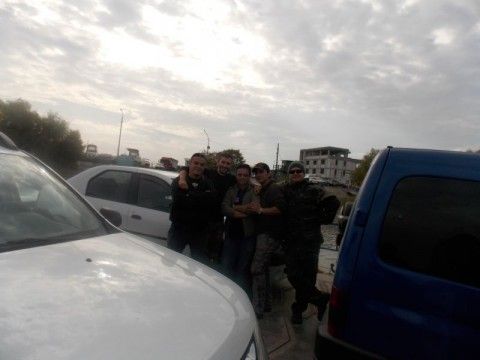 Trupa pe bac la Tulcea